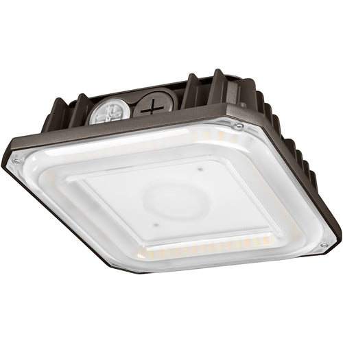 6300 Lumen Max - 40 Watt Max - Wattage and Color Selectable LED Canopy Fixture with Motion Sensor and Photocell
