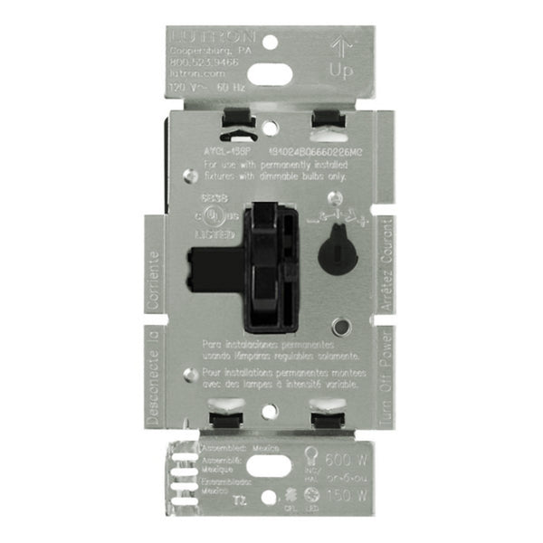Lutron AYCL-153P-BL - Ariadni CFL/LED Dimmer Switch - Single Pole / 3-Way - 150W LED / 600W Incandescent - 120 Volt - Black