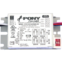Selectable LED Driver - Dimmable - 16.8 Watt - 250-300-350-400mA Output Current 120-277 Volt Input - 30-42 Volt Output - Works With Constant Current Products Only - Fulham PYCC-2U1UNV040S-20C Family: Pony
